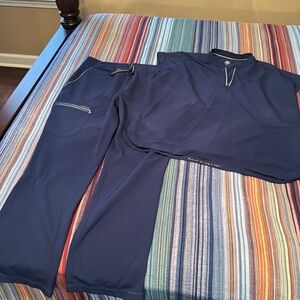 Navy Healing Hands Scrub set Size XL 360 Collection